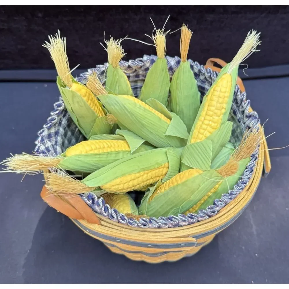 Longaberger JW Collection 2002 Corn Basket Liner Protector & Ears of Corn Mint!